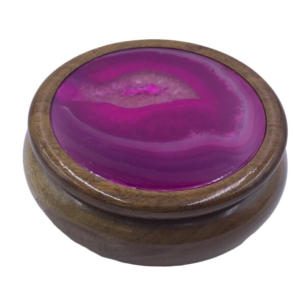 Pink Agate Wooden Box