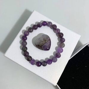 Gift Set Amethyst Small Heart and Bracelet