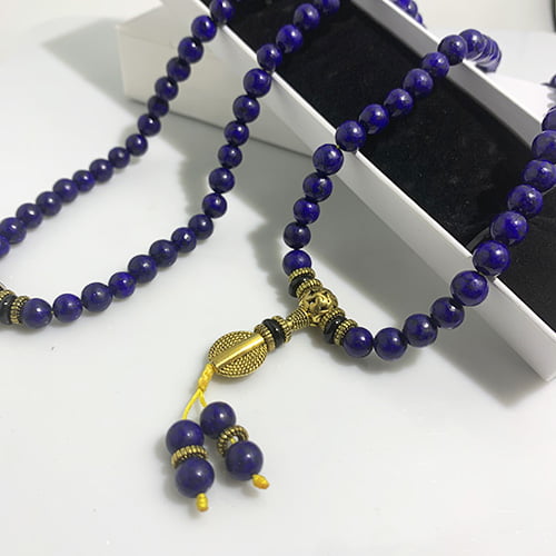 Mala Prayer Beads Necklace Lapis Lazuli