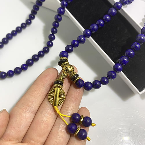 Mala Prayer Beads Necklace Lapis Lazuli