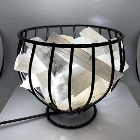 Selenite Basket Lamp
