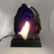 Purple Agate Lamp with Wood