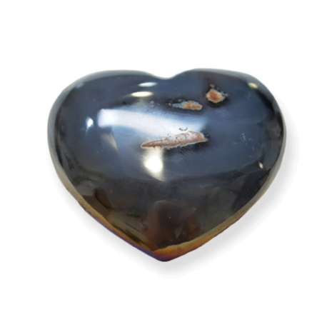 Agate Titanium Geode Heart