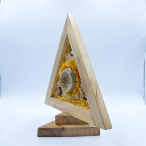 Natural Agate Geode on a Wooden Stand