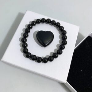 Gift Set Black Obsidian Small Heart