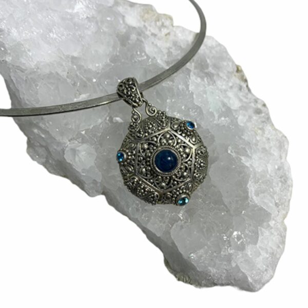 Blue Apatite Pendant Necklace S Silver