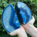 Blue Agate Bookends Set