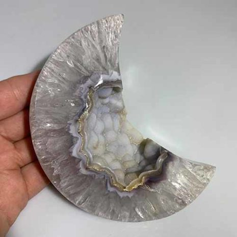 Agate Natural Druzy Large Moon