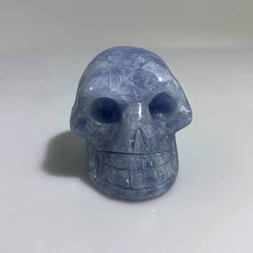 Blue Calcite Carved Skull