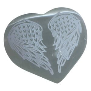 Selenite Angel Wings Heart