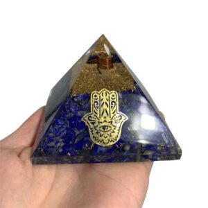 Collections - lapis hamsa hand organite pyramid
