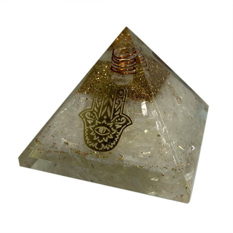 Collections -selenit ehamsa hand organite pyramid