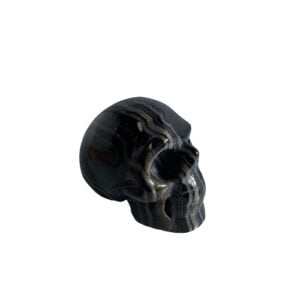 Black Striped Agate Skull
