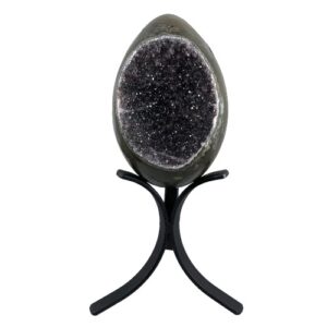 Amethyst Geode Egg with Metal Stand