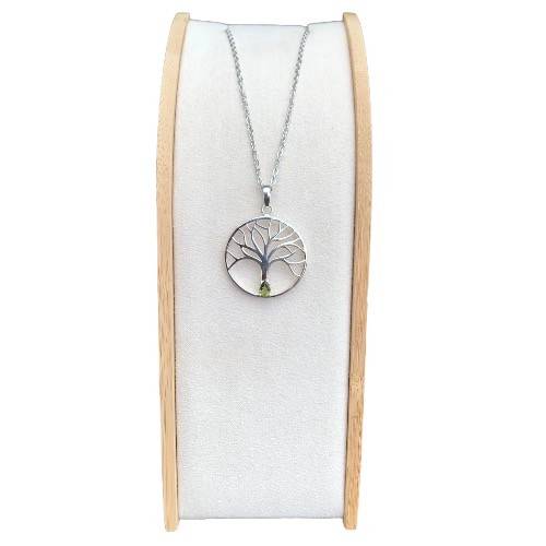Moldavite Tree of Life S Silver Pendant/Necklace